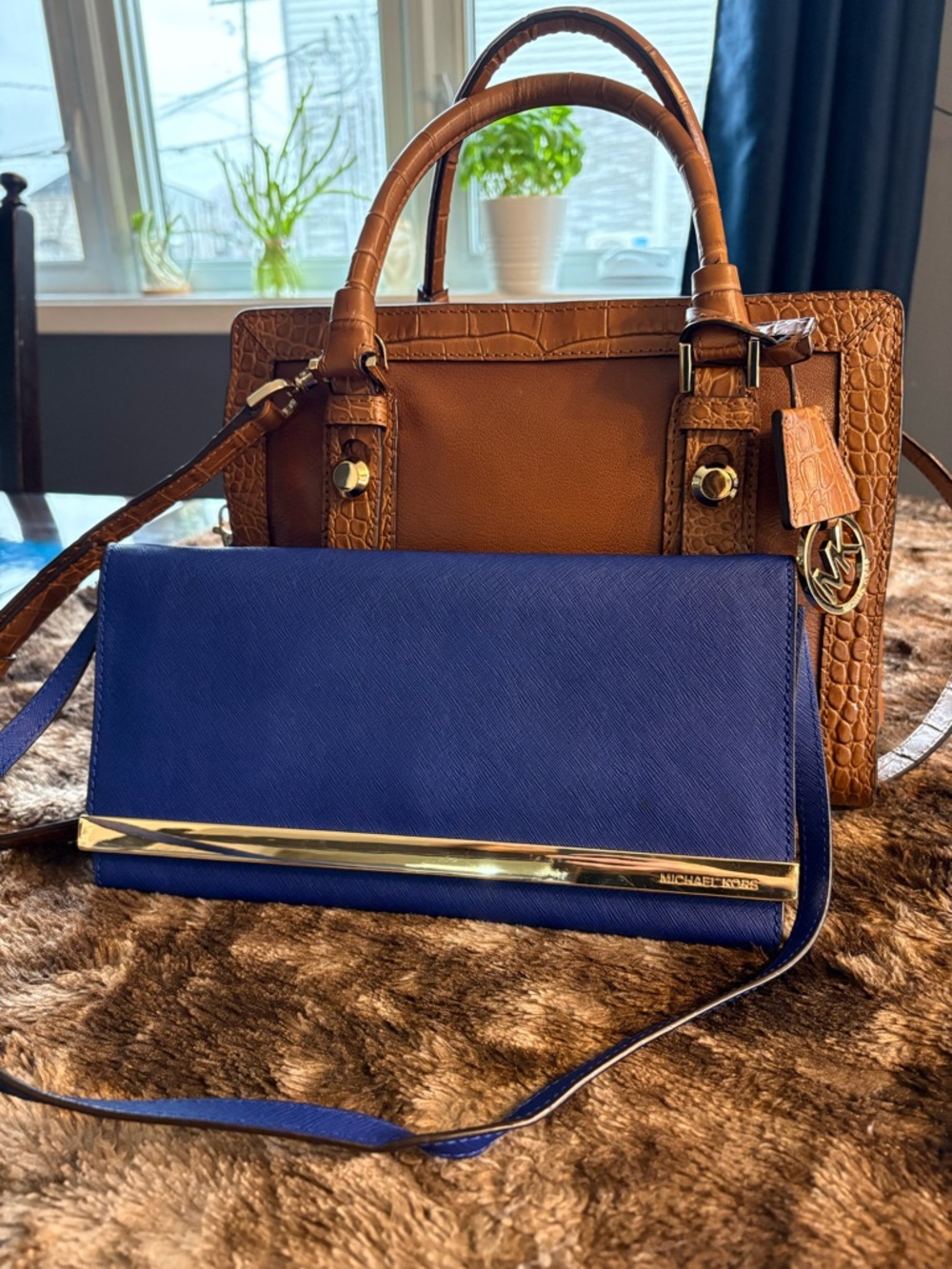 Michael Kors 2‑Bag Bundle — Satchel + Clutch/Shoulder Bag